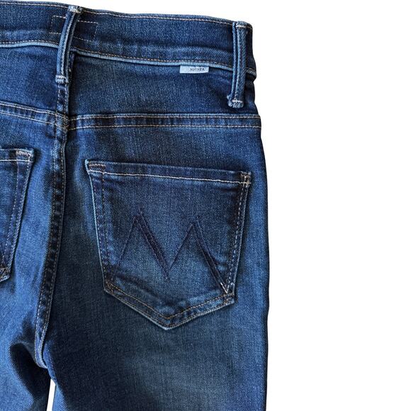 NWT MOTHER The Insider High Rise Ankle Jeans Mind Games (Dark Denim) Size 23 - Picture 5 of 9